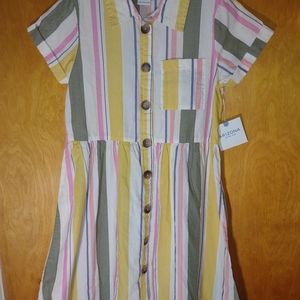 Girls yellow stripe dress. Sz10